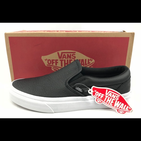 vans tumbled leather slip on